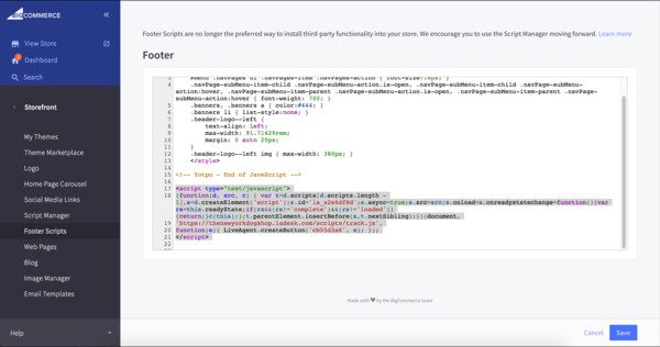 Integracja BigCommerce LiveAgent