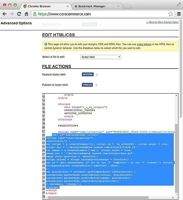 Integracja LiveAgent CoreCommerce