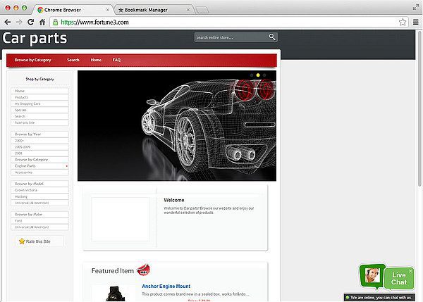 Integracja czatu na żywo Fortune 3 aktywna