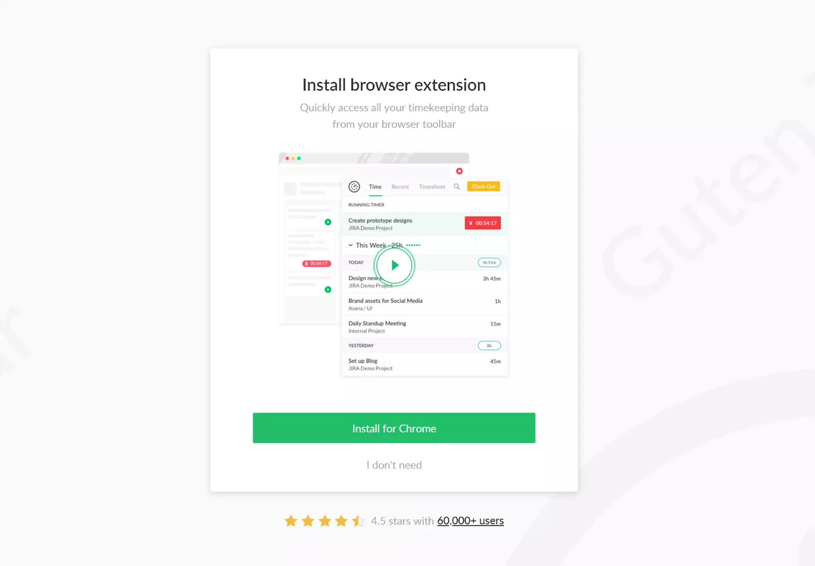 Zainstaluj rozszerzenie przeglądarki Everhour