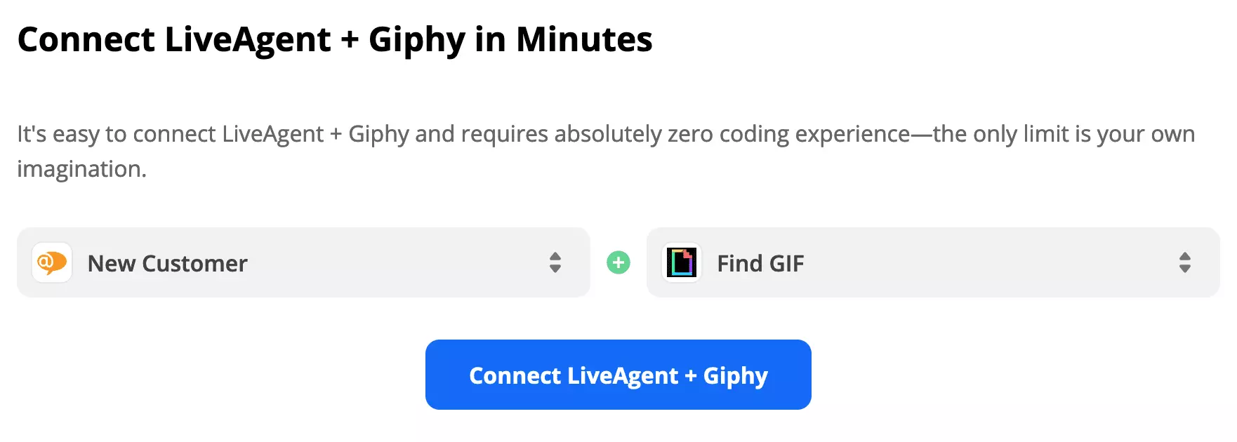 Wyzwalacz LiveAgent i akcja Giphy wybrane na Zapier