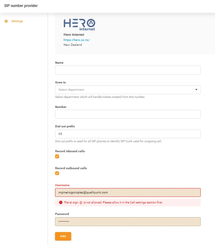 Dane uwierzytelniające Hero