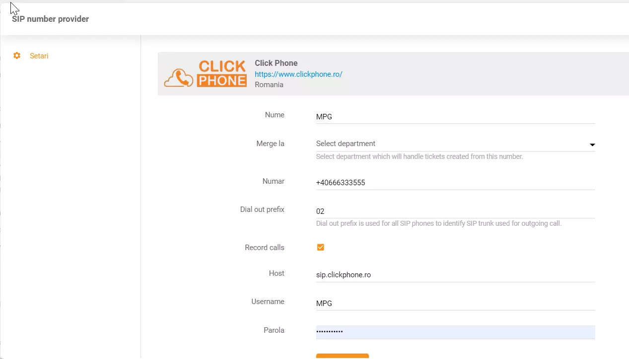 Dane uwierzytelniające ClickPhone