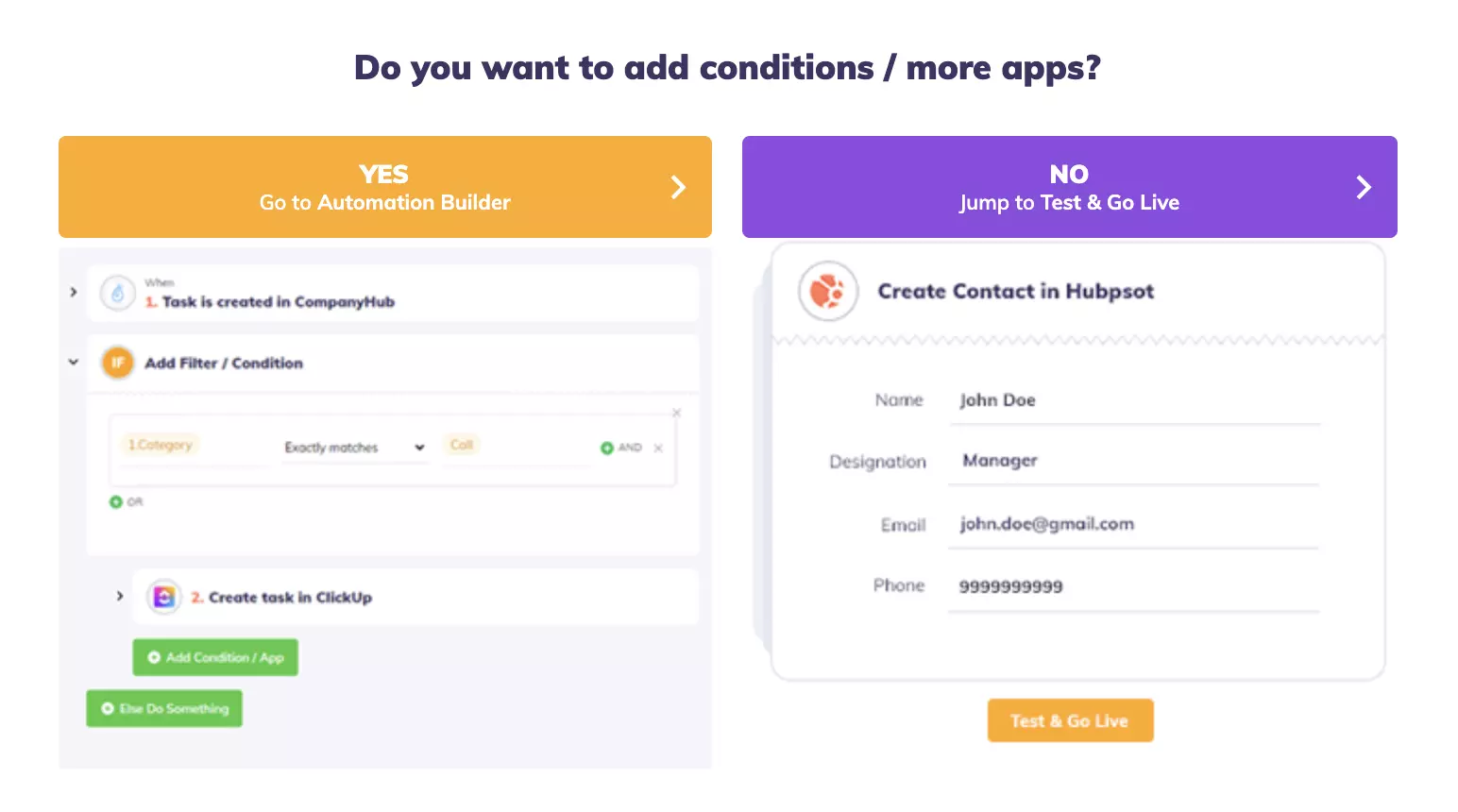 Wybór konstruktora automatyzacji lub przejście do testowania i uruchomienia integracji