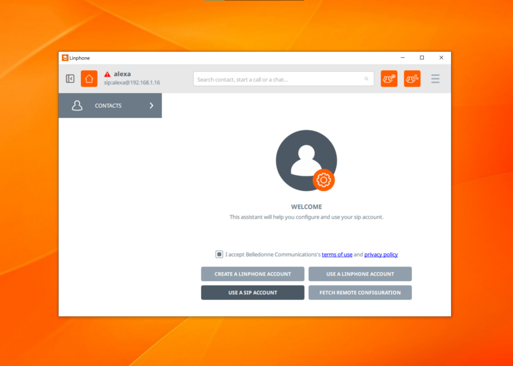 Konfiguracja SIP Linphone