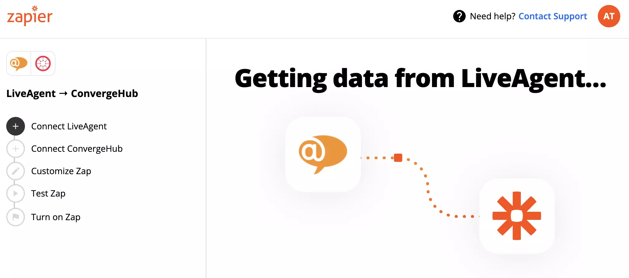 Łączenie kont LiveAgent i ConvergeHub z Zapier
