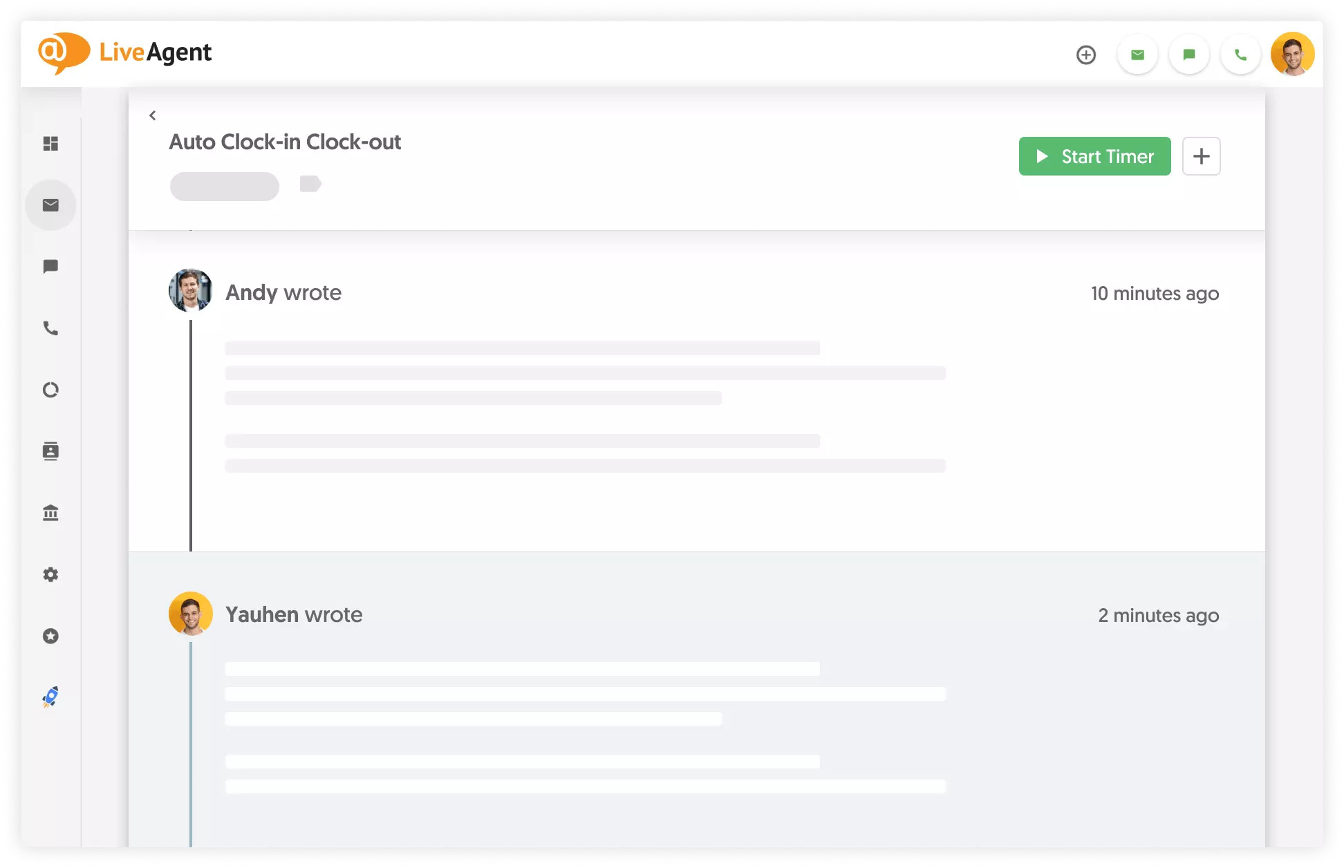 LiveAgent śledzenie czasu za pomocą Everhour