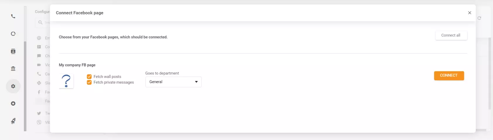 Checking the options to fetch wall posts and private messages
