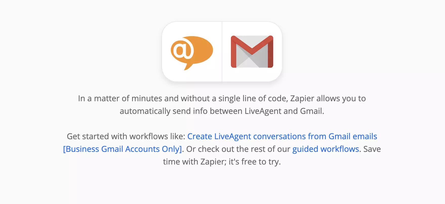 Integracja LiveAgent i Gmail na Zapier