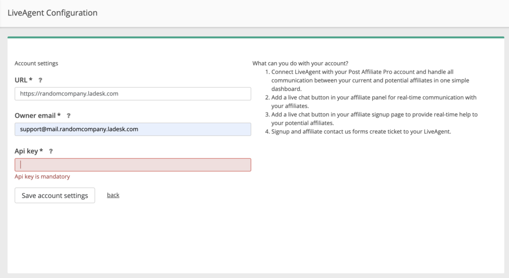 Konfiguracja czatu na żywo