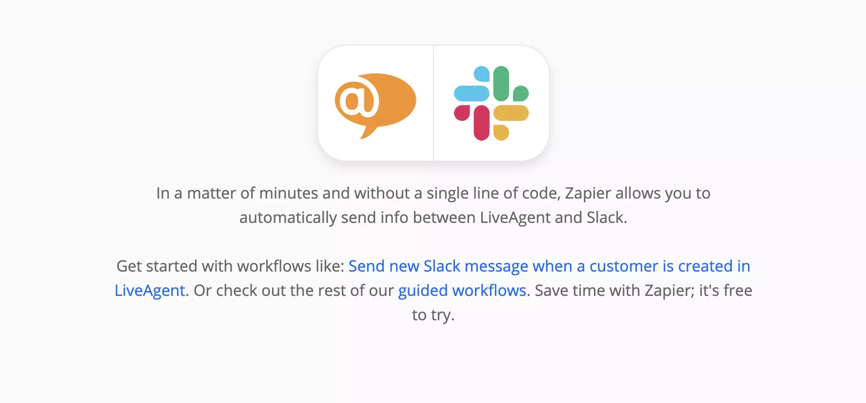 Strona LiveAgent i Slack na Zapier