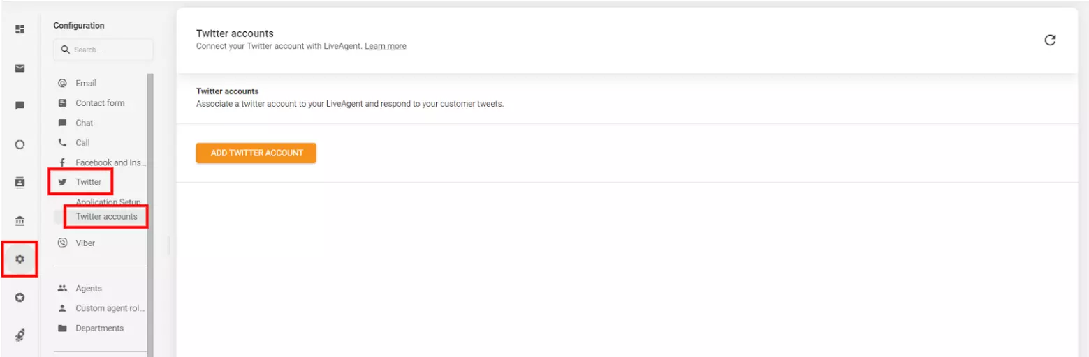 Dodawanie konta Twitter (X), które chcesz zintegrować z LiveAgent