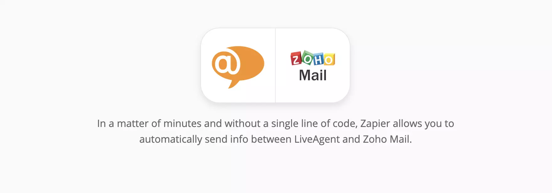 Strona integracji LiveAgent i Zoho Mail na Zapier