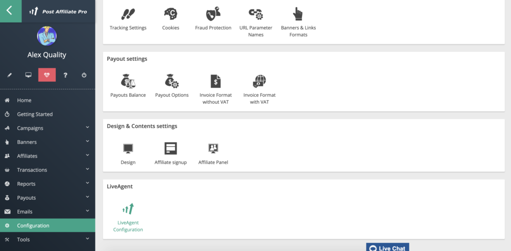 Konfiguracja LiveAgent w Post Affiliate Pro