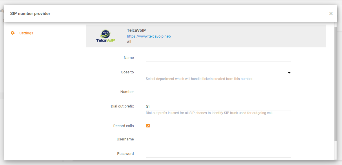 Integracja TelcaVoIP w LiveAgent