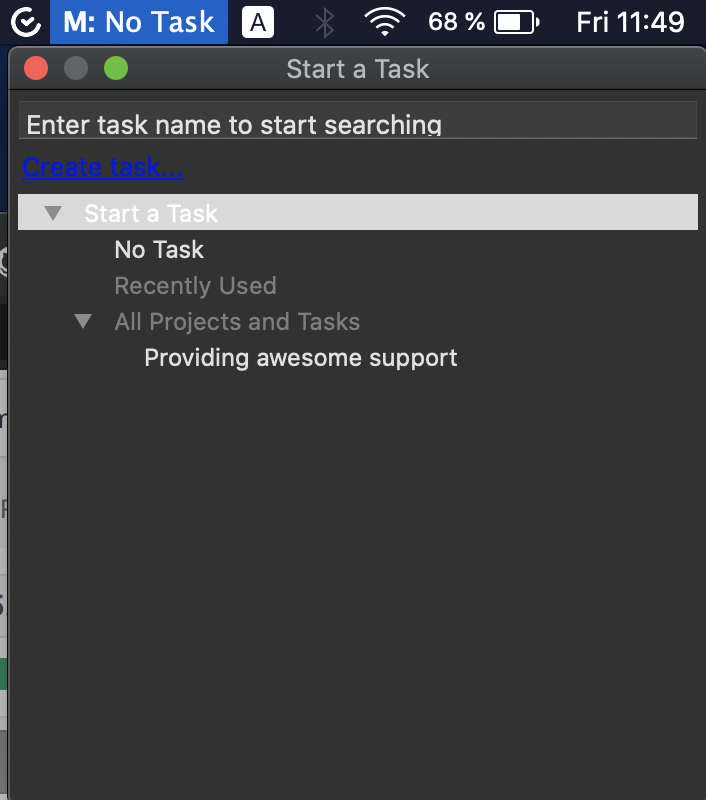 Aplikacja TimeCamp dla systemów operacyjnych Mac