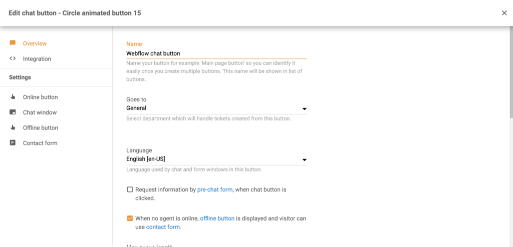 Konfiguracja przycisku czatu w LiveAgent