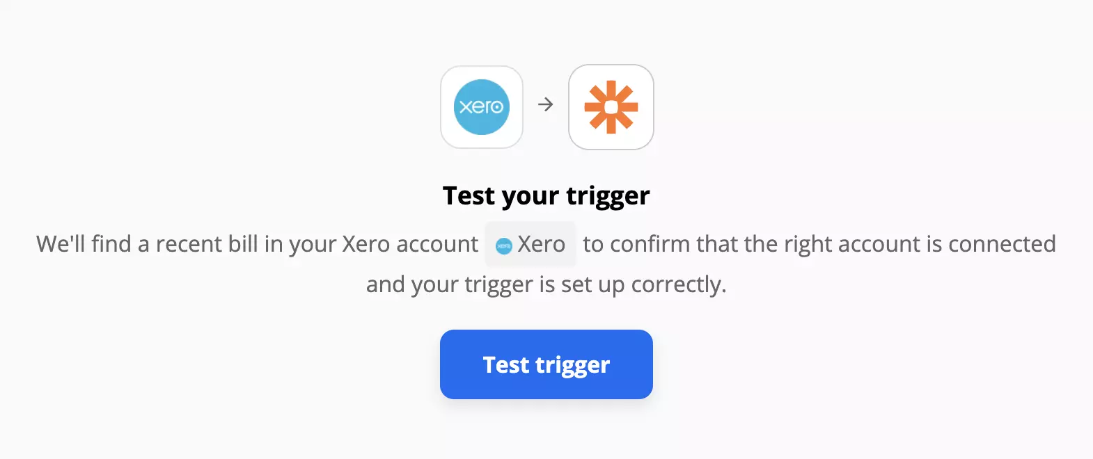 Test wyzwalacza Xero na integracjach Zapiera