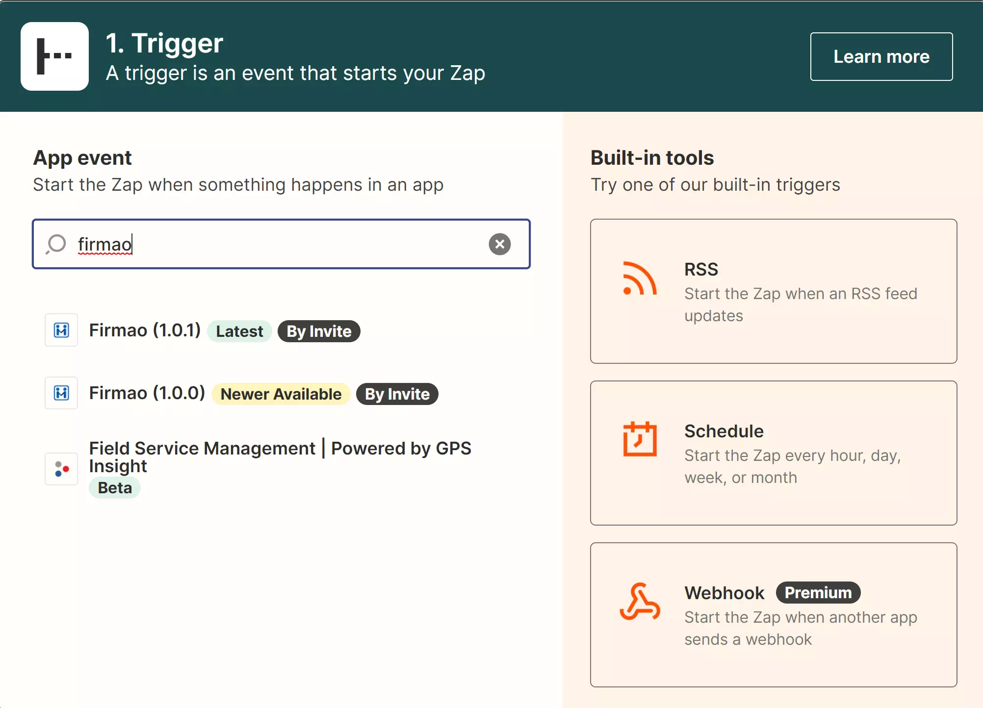 Znajdź Firmao na Zapier