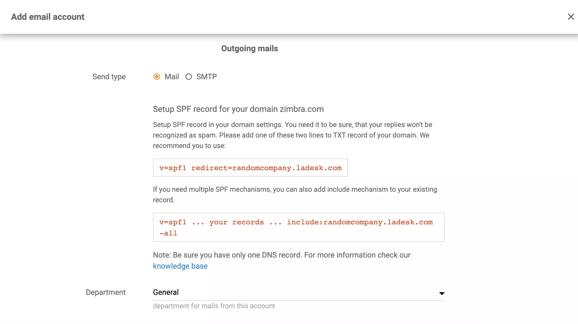 Konfiguracja przekierowania Zimbra