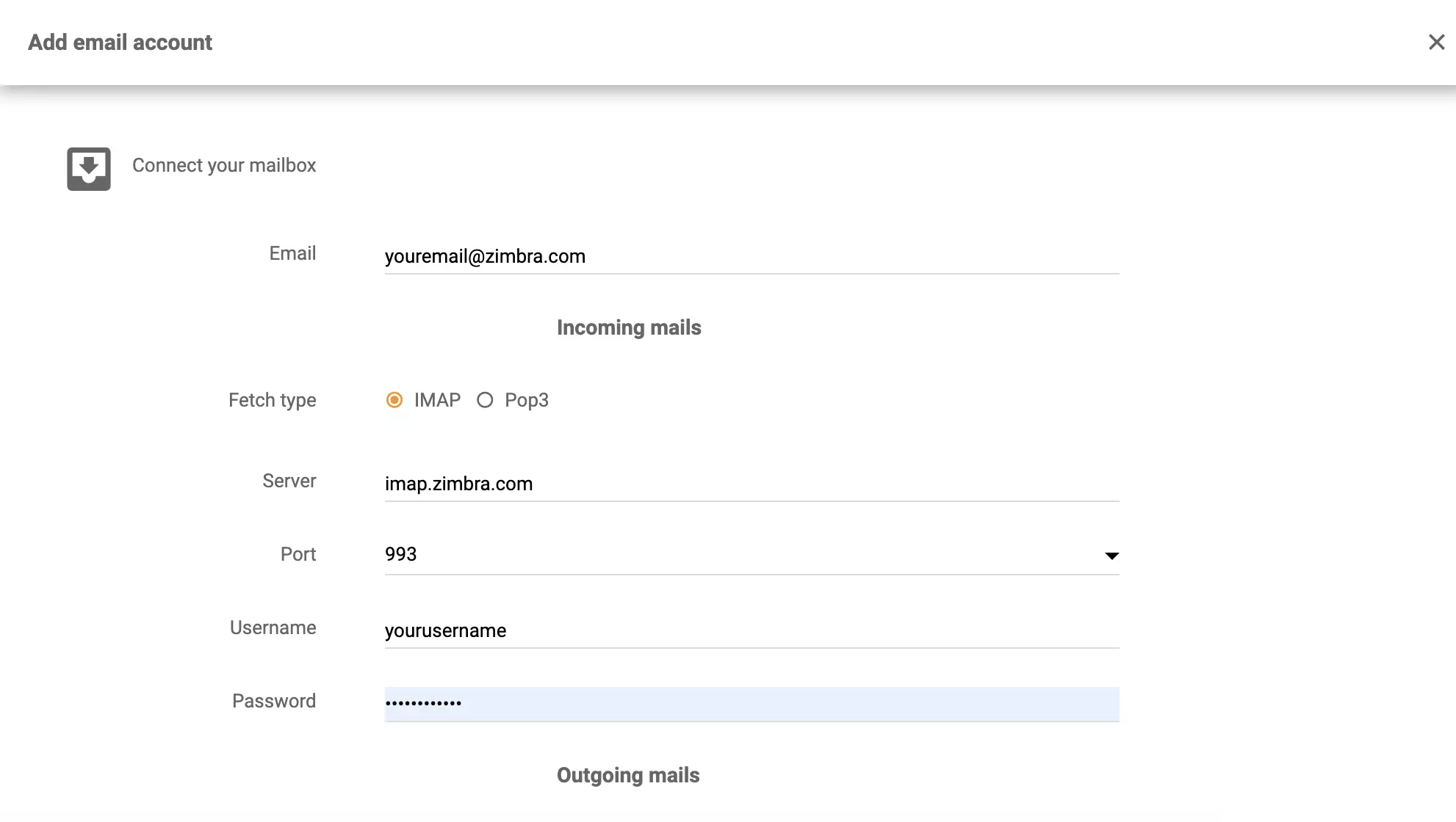 Konfiguracja IMAP/POP3 Zimbra