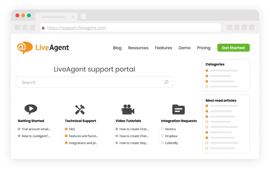 Oprogramowanie portalu klienta - LiveAgent