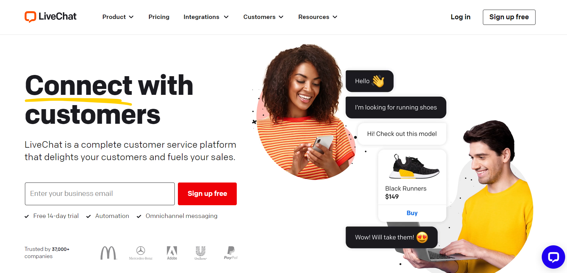 Strona główna LiveChat - oprogramowanie do czatu na żywo dla wsparcia e-commerce
