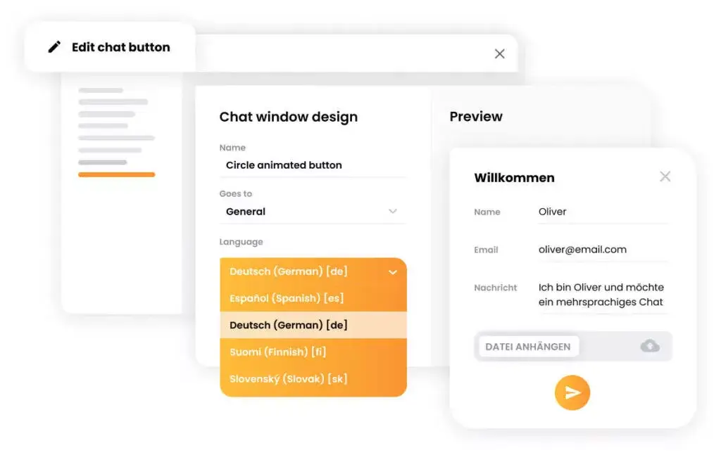Wielojęzyczny widget czatu