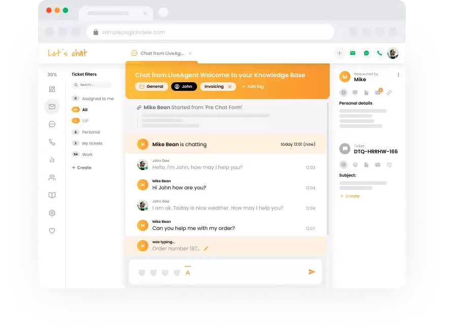 Widok zespołu wsparcia