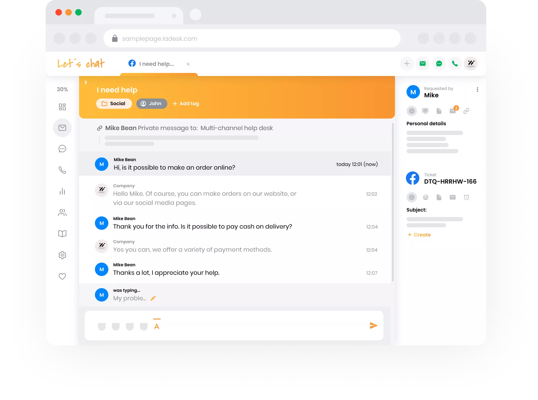 Widok zespołu wsparcia