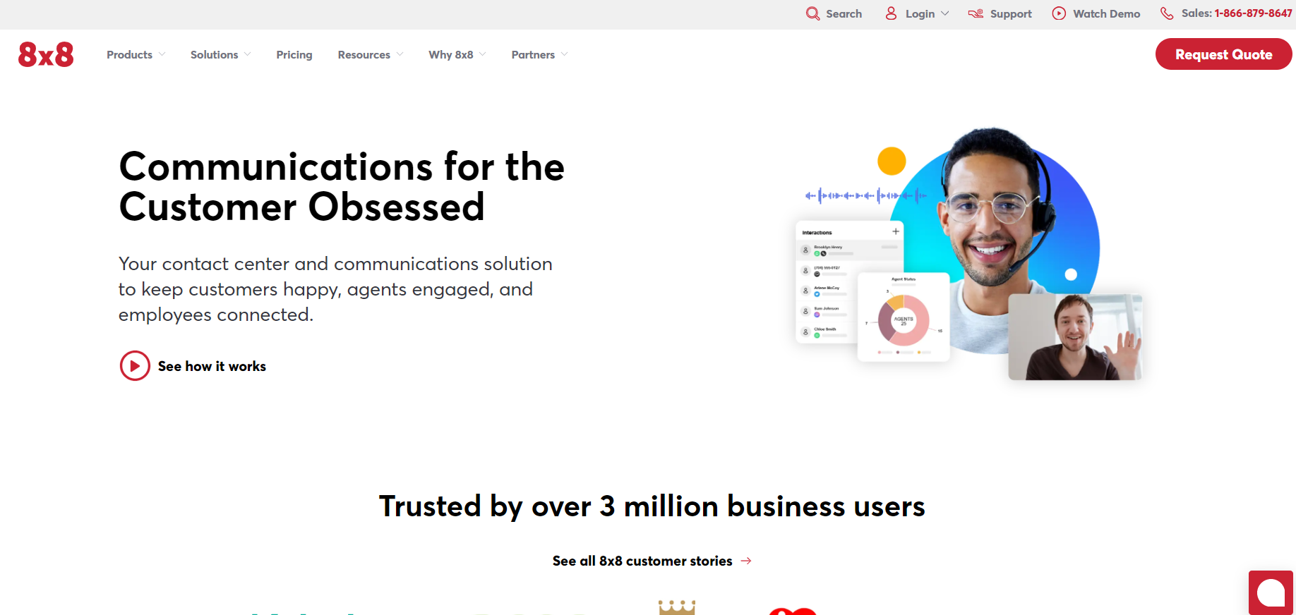 Strona główna 8x8 - rozwiązanie help desk skoncentrowane na kliencie