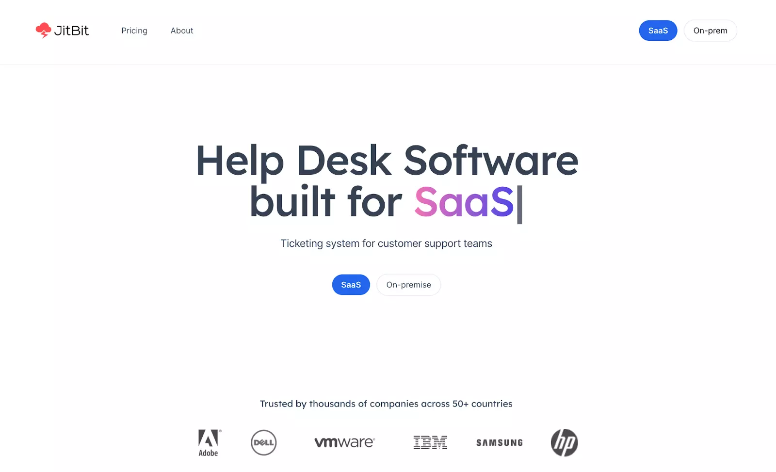 Strona główna oprogramowania do obsługi zgłoszeń Jitbit