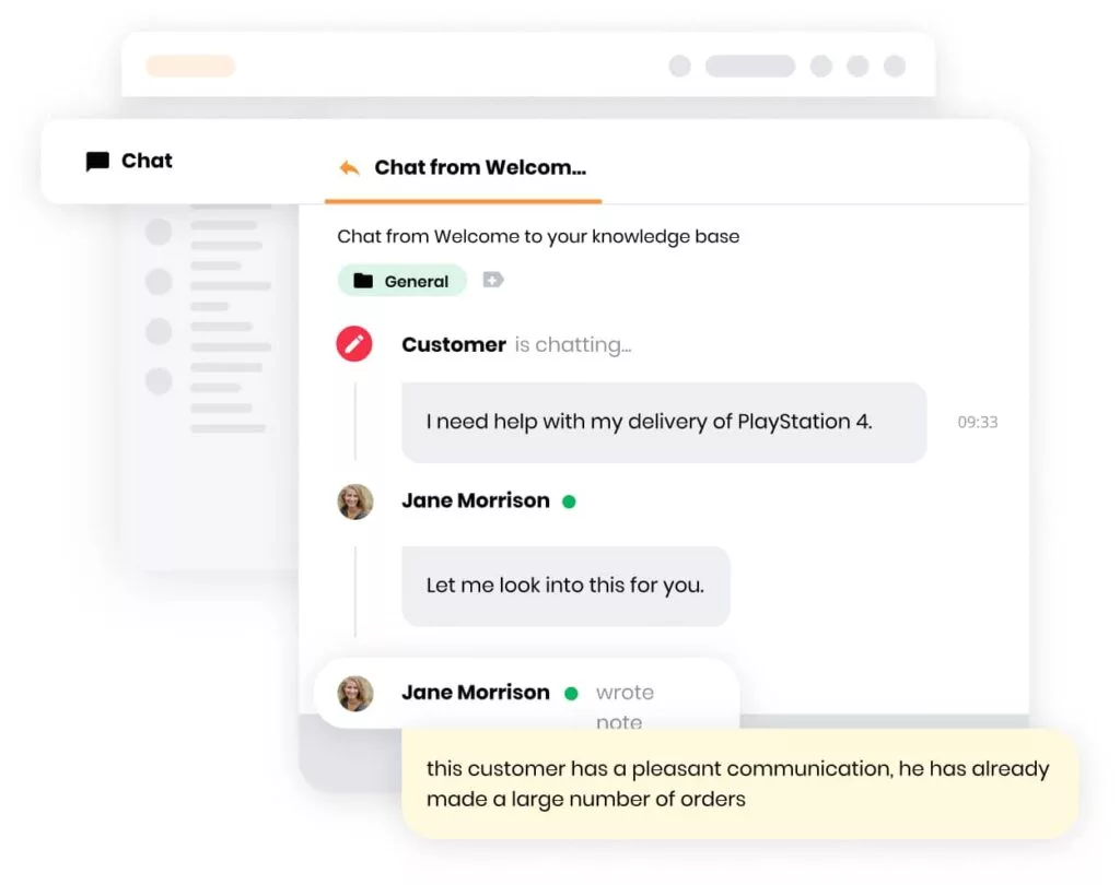 Obraz funkcji ticketu wewnętrznego LiveAgent, która pozwala agentom komunikować się wewnętrznie i współpracować nad zadaniami