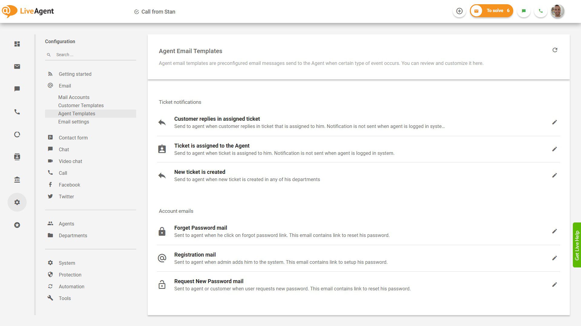 Zapisz szablony e-maili i wdrażaj je jednym kliknięciem w panelu LiveAgent