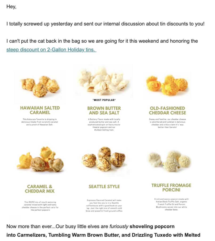 Szablon e-maila z przeprosinami Kukuruza